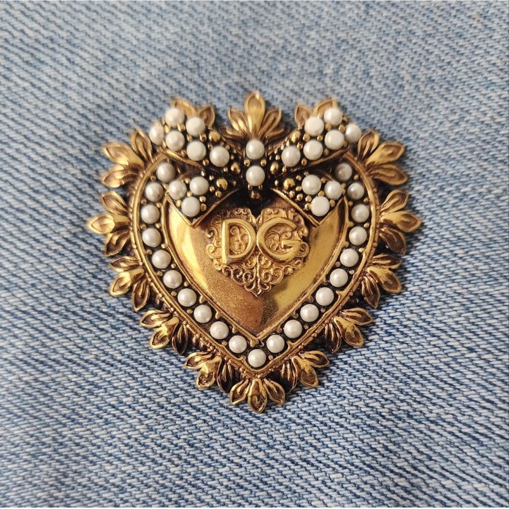 Dolce & Gabbana Denim Zipper Wallet On Chain - Picture 2 of 6